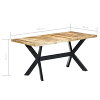 Tavolo da Pranzo 160x80x75 cm in Legno Massello di Mango Grezzo 247433