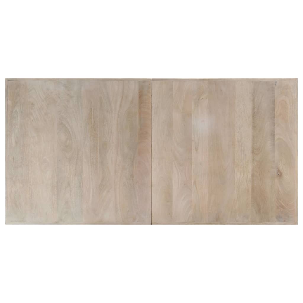 Tavolo da Pranzo Bianco 160x80x75 cm in Legno Massello di Mango 247434