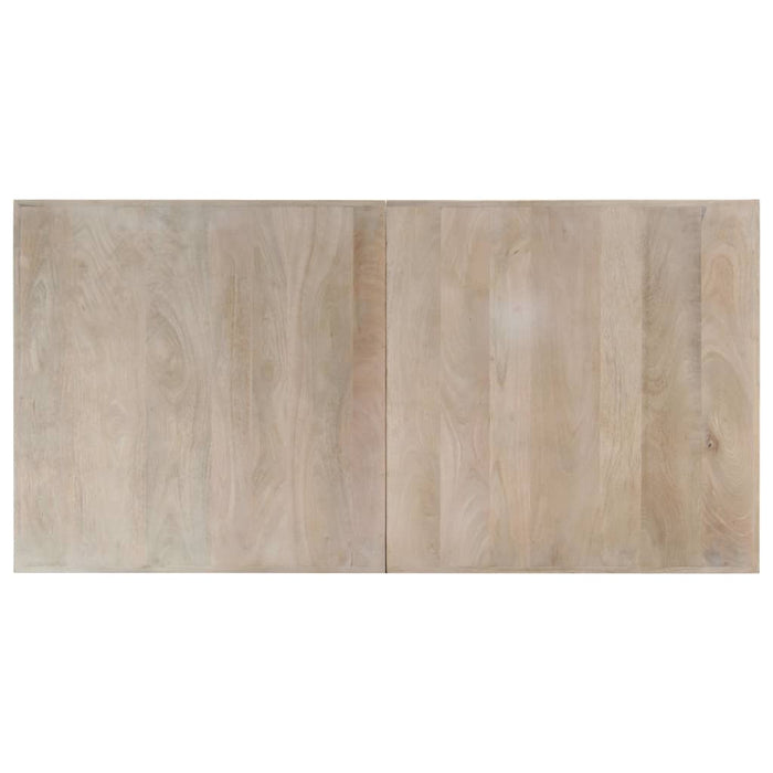 Tavolo da Pranzo Bianco 160x80x75 cm in Legno Massello di Mango 247434