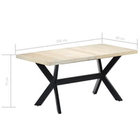 Tavolo da Pranzo Bianco 160x80x75 cm in Legno Massello di Mango 247434