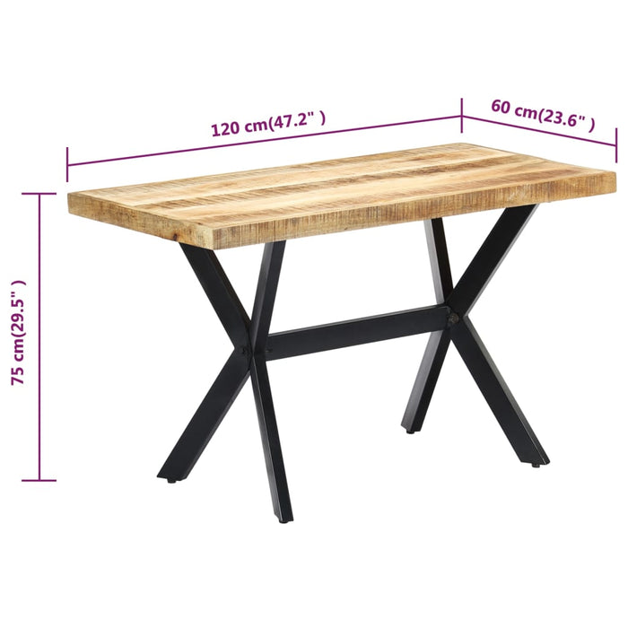 Tavolo da Pranzo 120x60x75 cm in Legno Massello di Mango Grezzo 247441