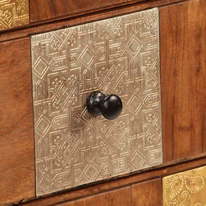 Mobiletto credenza consolle contenitore con cassetti 75 cm legno massello di acacia 4402208