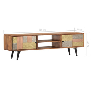 Mobile Porta TV-Mobile per TV-Credenza TV 140x30x40 cm in Legno Massello di Acacia