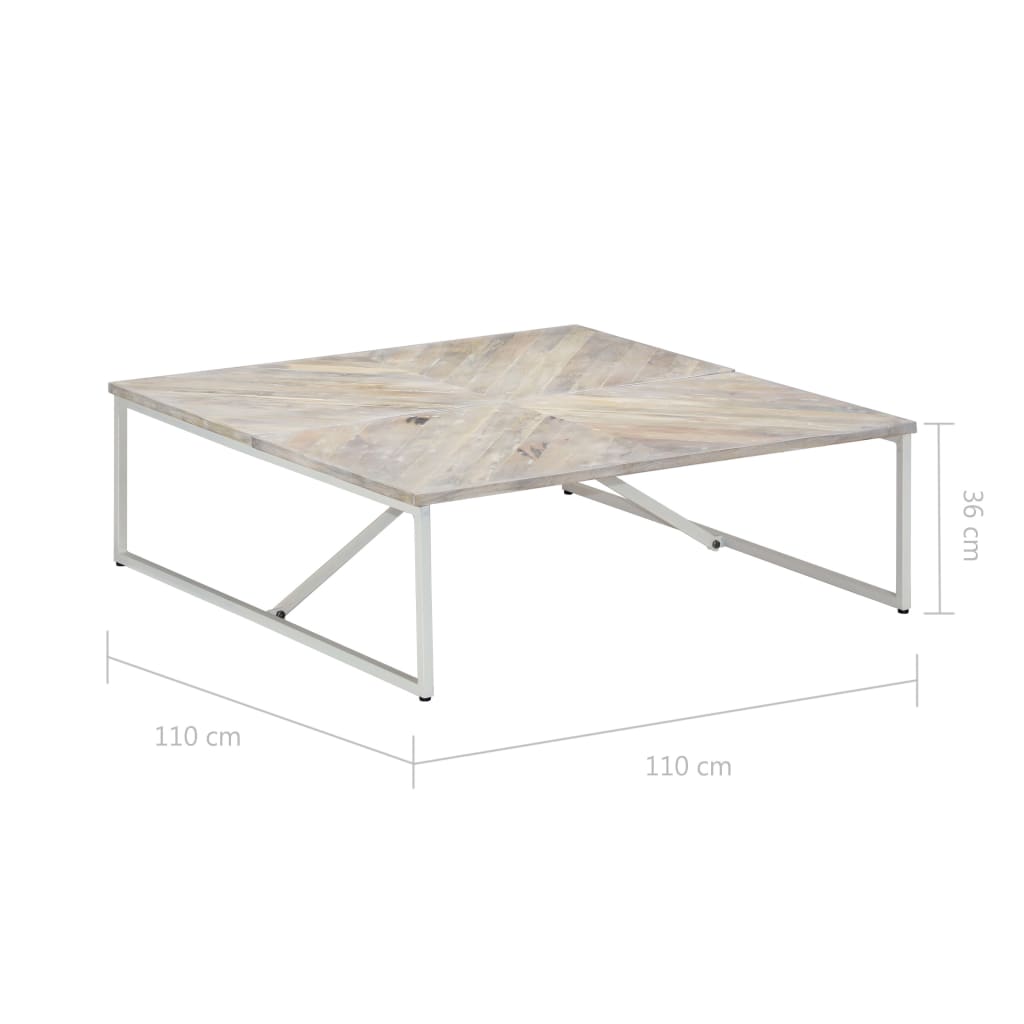 Tavolino da CaffÃ¨ 110x110x36 cm in Legno Massello di Mango cod mxl 61150