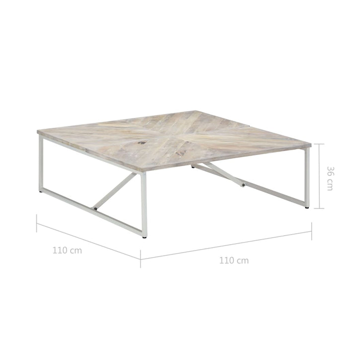 Tavolino da Salotto 110x110x36 cm in Legno Massello di Mango 247698