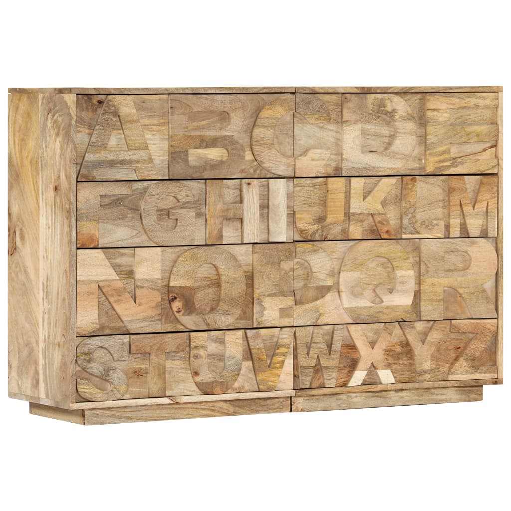 Mobile Alfabeto 6 Cassetti 120x35x79 cm in Legno Massello Mango