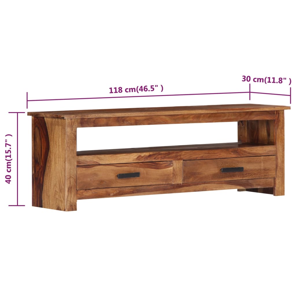 Mobile Porta TV-Mobile per TV-Credenza TV 118x30x40 cm in Legno Massello
