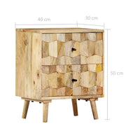Comodino cassettiera armadio mobili camera da letto 40 x 30 x 50 cm legno massello di mango 1402033