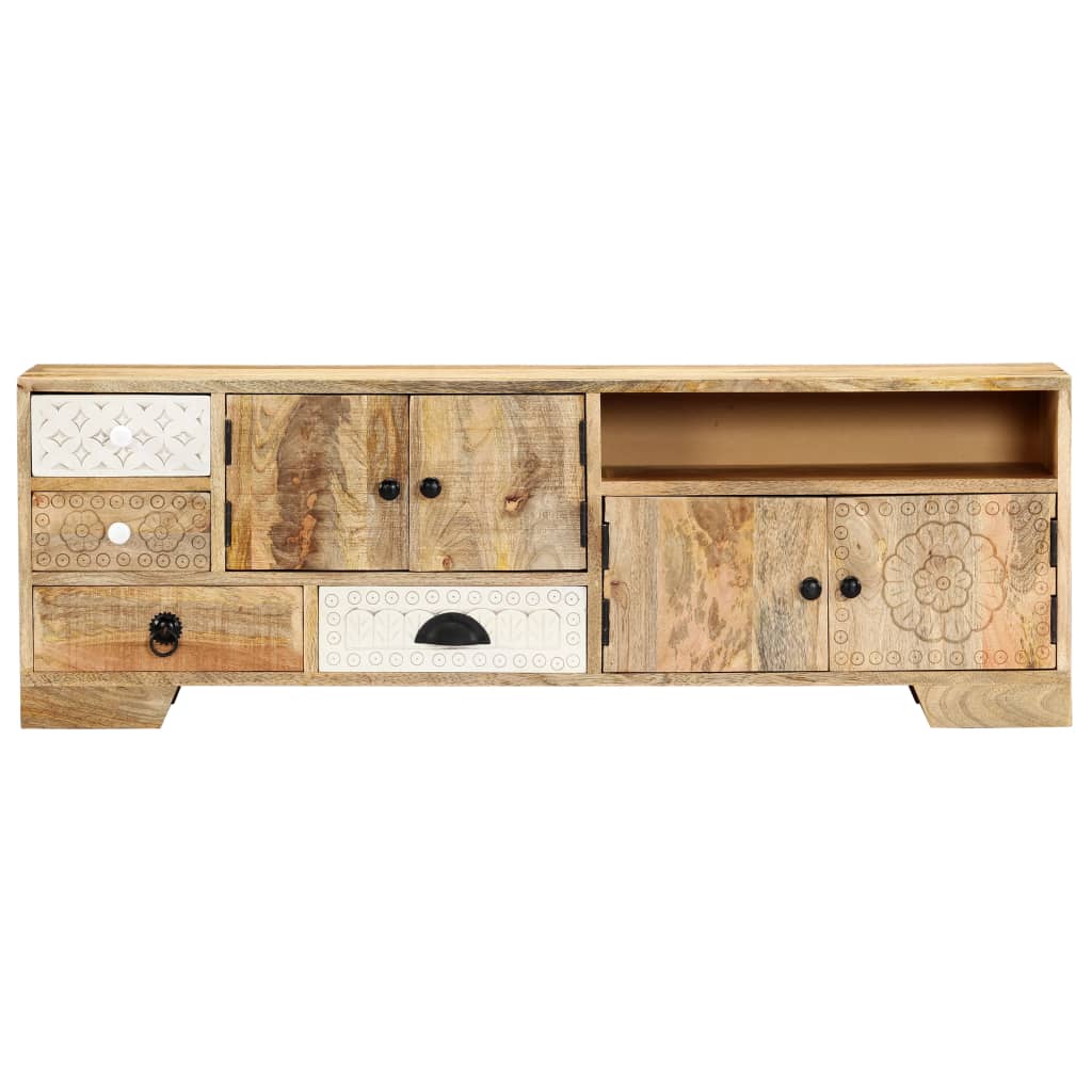 Mobile Porta TV-Mobile per TV-Credenza TV 120x30x40 cm in Legno Massello di Mango 568682