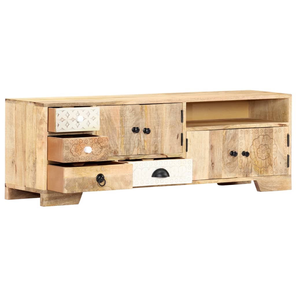 Mobile Porta TV-Mobile per TV-Credenza TV 120x30x40 cm in Legno Massello di Mango 568682