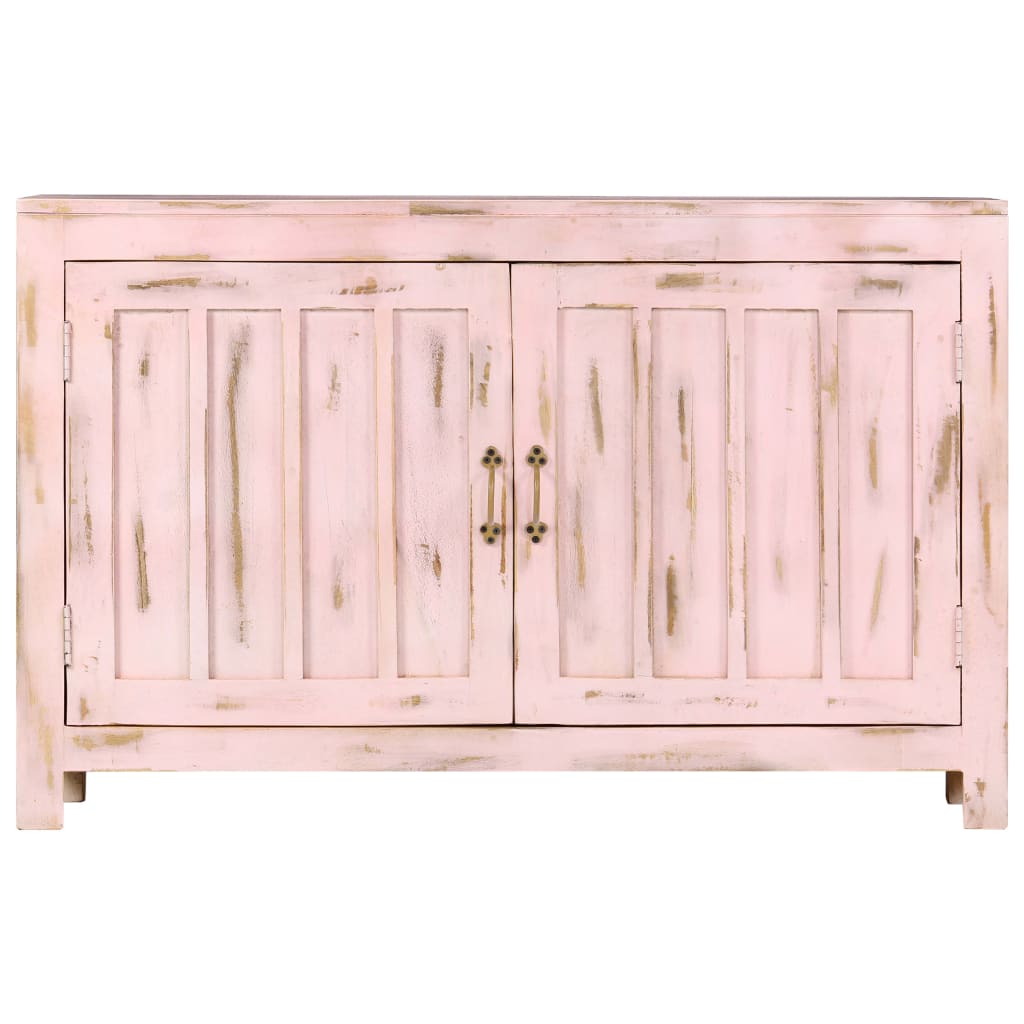 Credenza Rosa Chiaro 110x35x70 cm in Legno Massello di Mango 247764