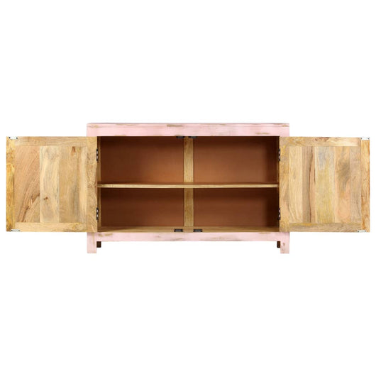 Credenza Rosa Chiaro 110x35x70 cm in Legno Massello di Mango 247764