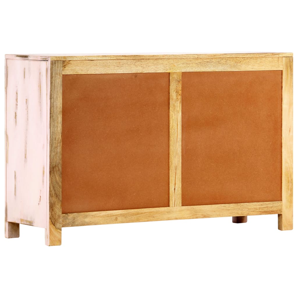 Credenza Rosa Chiaro 110x35x70 cm in Legno Massello di Mango 247764