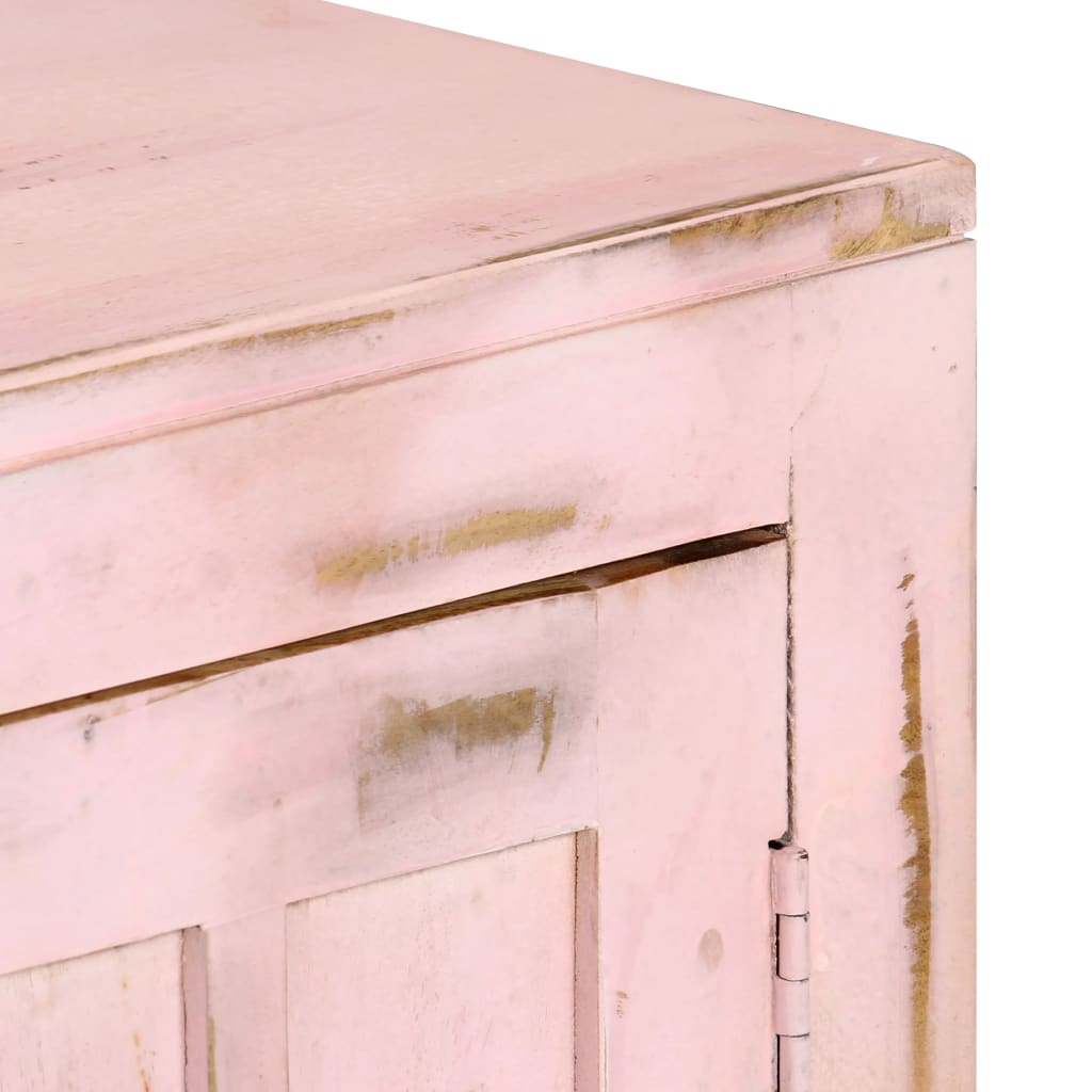 Credenza Rosa Chiaro 110x35x70 cm in Legno Massello di Mango 247764