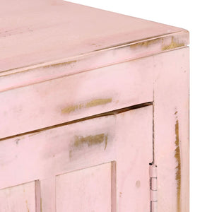 Credenza Rosa Chiaro 110x35x70 cm in Legno Massello di Mango 247764