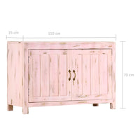 Credenza Rosa Chiaro 110x35x70 cm in Legno Massello di Mango 247764