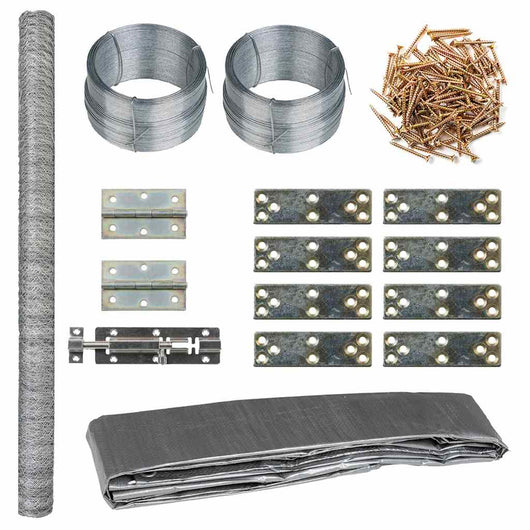 Pollaio 4,5x1,5x2 m in Legno di Pino Impregnato e Acciaiocod mxl 117108