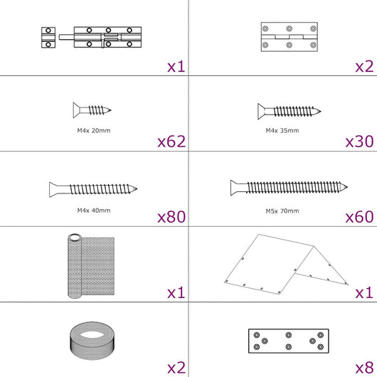 Pollaio 4,5x1,5x2 m in Legno di Pino Impregnato e Acciaiocod mxl 117108