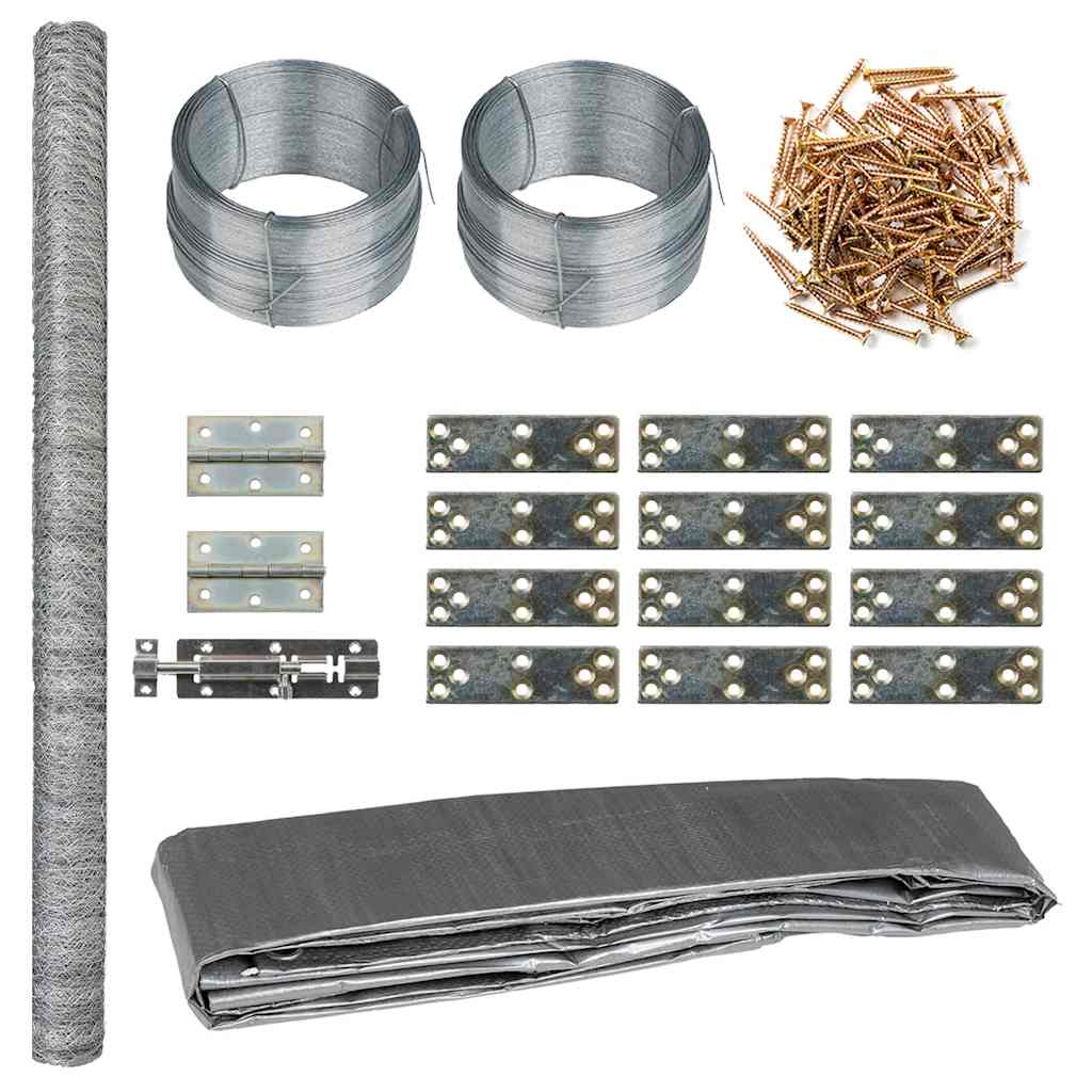 Pollaio 6x1,5x2 m in Legno di Pino Impregnato e Acciaiocod mxl 93148