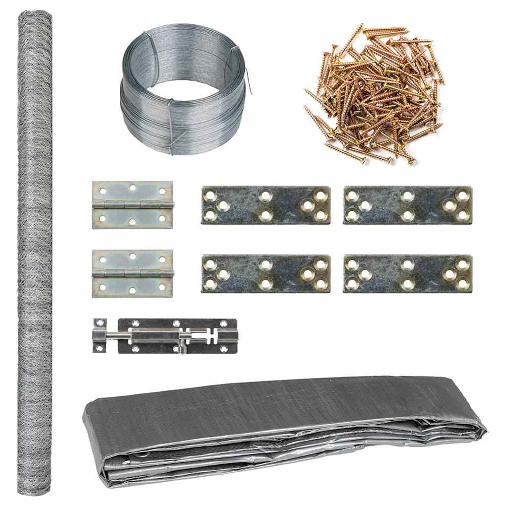 Pollaio 3x1,5x1,5 m in Legno di Pino Impregnato e Acciaiocod mxl 93149