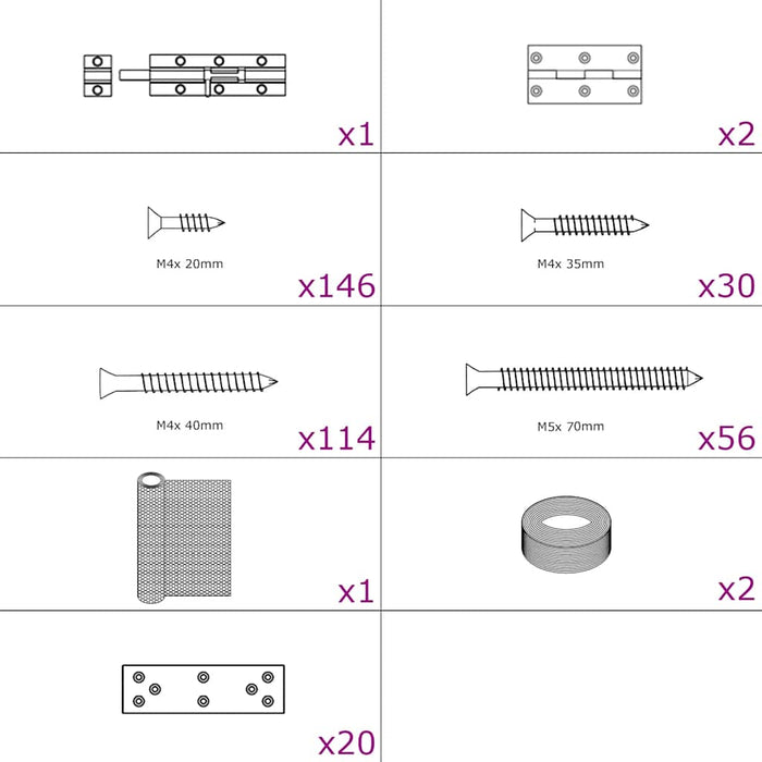 Pollaio 9x1,5x1,5 m in Acciaio 170745