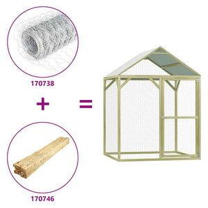 Pollaio 1,5x1,5x2 m in Legno di Pino Impregnato 170746