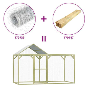 Pollaio 3x1,5x2 m in Legno di Pino Impregnato 170747