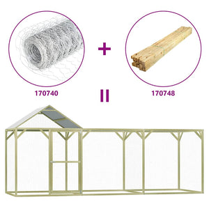 Pollaio 4,5x1,5x2 m in Legno di Pino Impregnato 170748