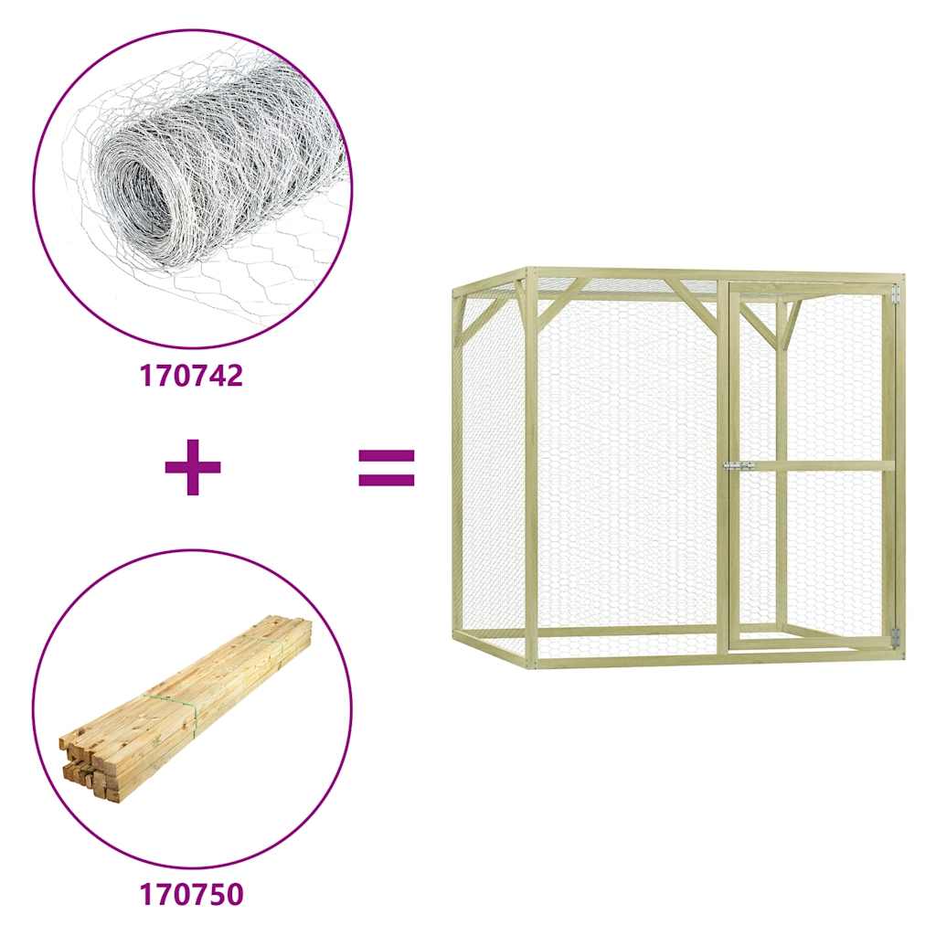 Pollaio 1,5x1,5x1,5 m in Legno di Pino Impregnato 170750