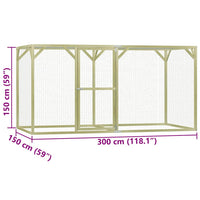 Pollaio 3x1,5x1,5 m in Legno di Pino Impregnato 170751