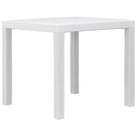 Tavolo da Giardino Bianco 79x79x72 cm in Plastica Stile Rattan cod mxl 34195
