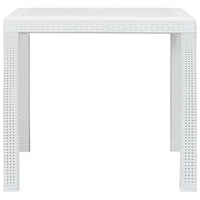 Tavolo da Giardino Bianco 79x79x72 cm in Plastica Stile Rattan cod mxl 34195