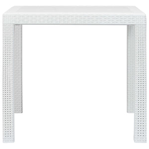 Tavolo da Giardino Bianco 79x79x72 cm in Plastica Stile Rattan cod mxl 34195