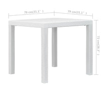 Tavolo da Giardino Bianco 79x79x72 cm in Plastica Stile Rattan cod mxl 34195