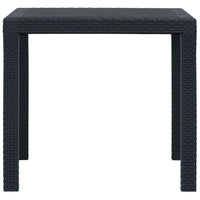 Tavolo da Giardino Antracite 79x79x72 cm Plastica Stile Rattan cod mxl 34277