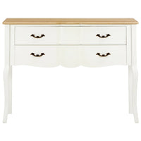 Credenza Bianca e Marrone 110x30x85 cm in Legno Massello 249818