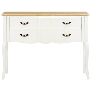 Credenza Bianca e Marrone 110x30x85 cm in Legno Massello 249818