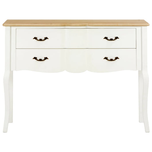 Credenza Bianca e Marrone 110x30x85 cm in Legno Massello 249818