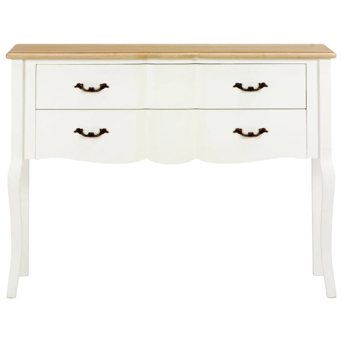 Credenza Bianca e Marrone 110x30x85 cm in Legno Massello 249818