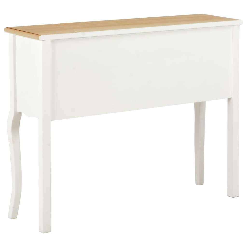 Credenza Bianca e Marrone 110x30x85 cm in Legno Massello 249818