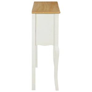 Credenza Bianca e Marrone 110x30x85 cm in Legno Massello 249818