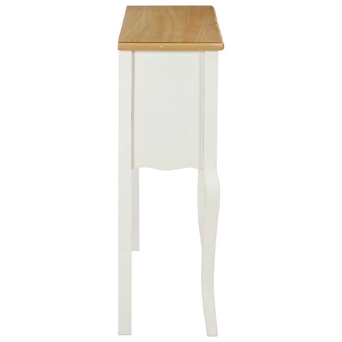 Credenza Bianca e Marrone 110x30x85 cm in Legno Massello 249818