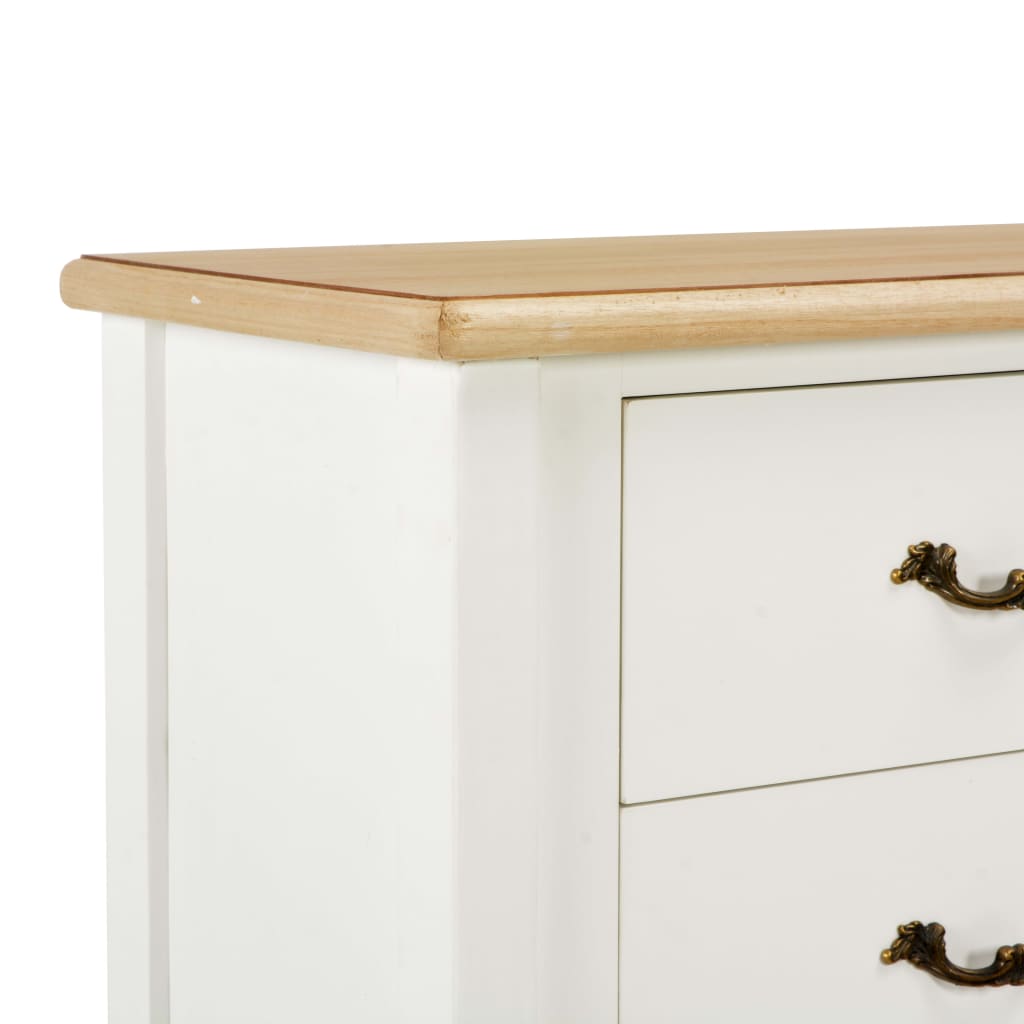 Credenza Bianca e Marrone 110x30x85 cm in Legno Massello 249818