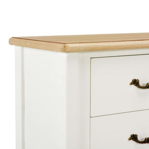 Credenza Bianca e Marrone 110x30x85 cm in Legno Massello 249818