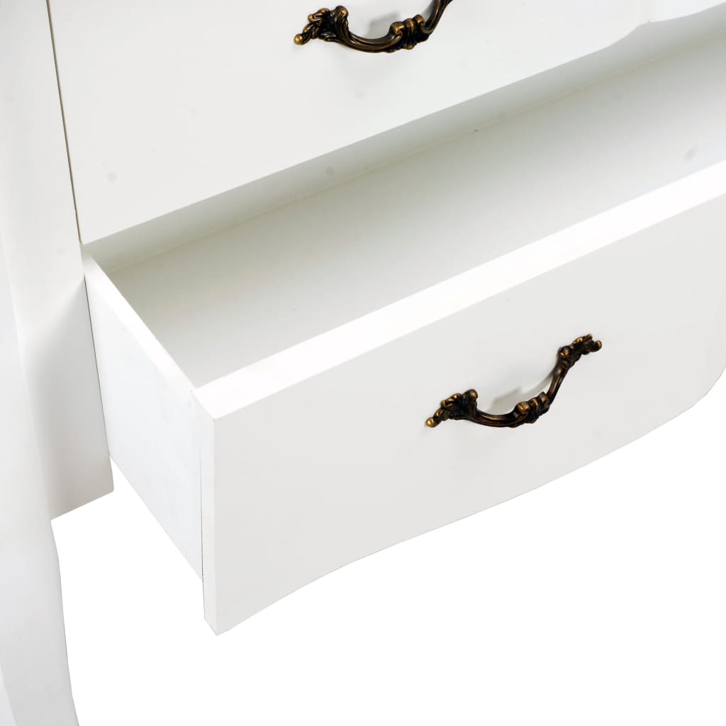 Credenza Bianca e Marrone 110x30x85 cm in Legno Massello 249818