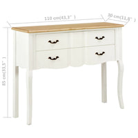 Credenza Bianca e Marrone 110x30x85 cm in Legno Massello 249818