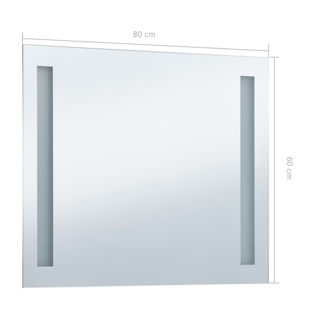 Specchio da Parete a LED per Bagno 80x60 cm 144706