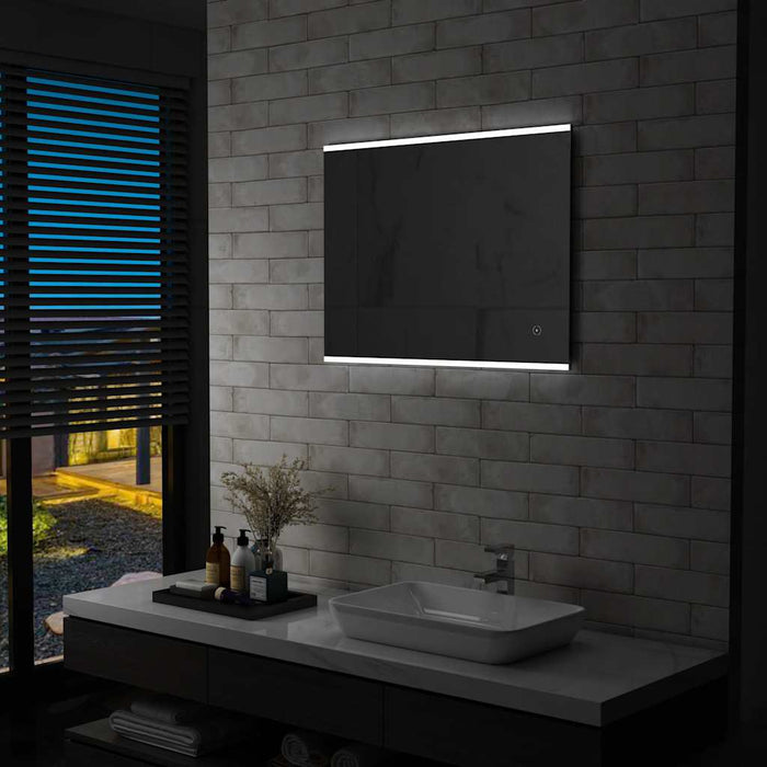 Specchio da Parete a LED per Bagno con Sensore Tattile 80x60cm cod mxl 40954
