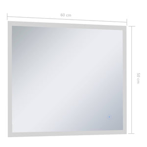 Specchio LED da Bagno con Sensore Tattile 60x50 cm 144735