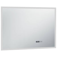 Specchio a LED Bagno con Sensore Tattile e Orologio 100x60cm cod mxl 51201